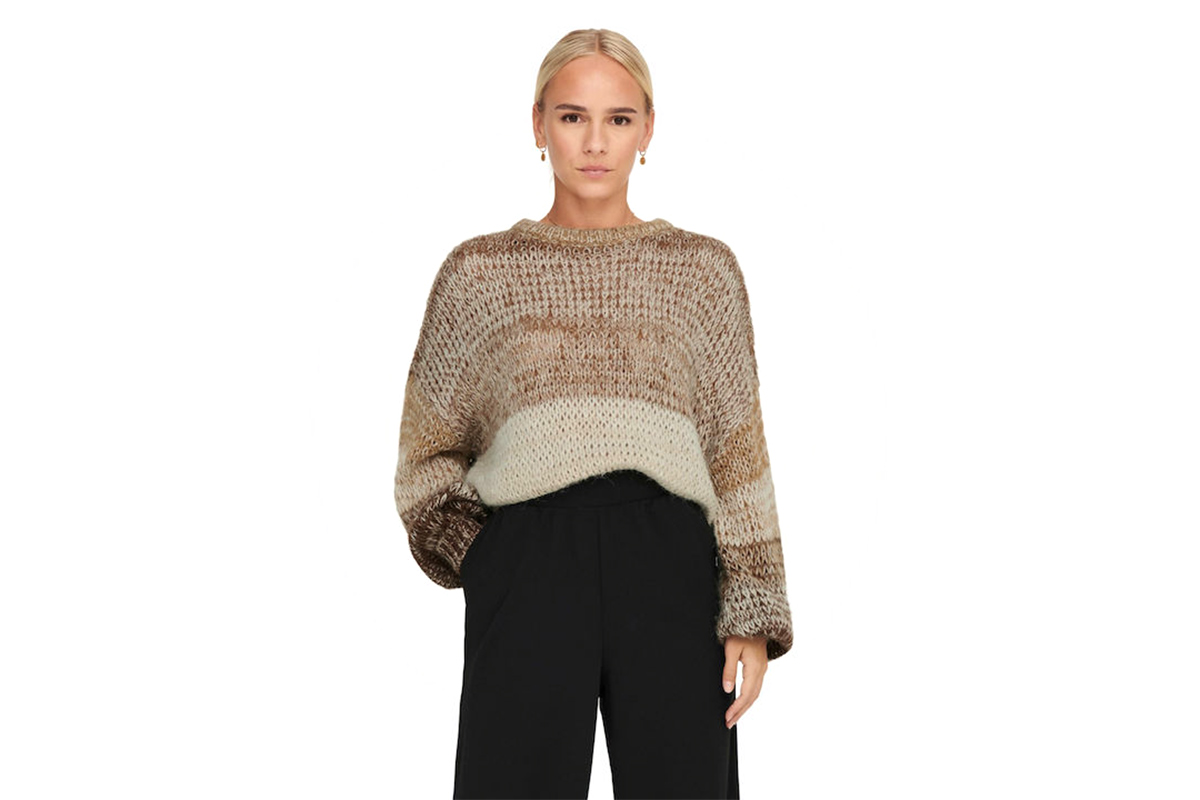 Only Onlalmira L-S Pullover Cc Knt Μπλούζα Πλεκτή (15259514 WALNUT) Καφέ